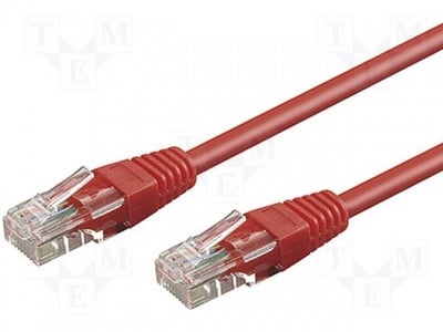 Кабел USB U/UTP5-CCA-200RD Кабел; U/UTP; 5e; свързване 1:1; многожичен; CCA; PVC; червен; 20m